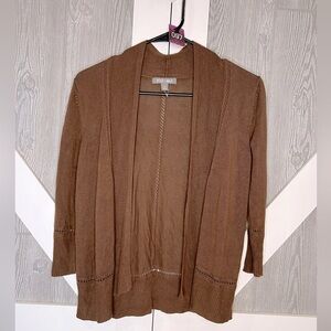 B13.15 Roz & Ali Open Cardigan Chocolate Brown Small
